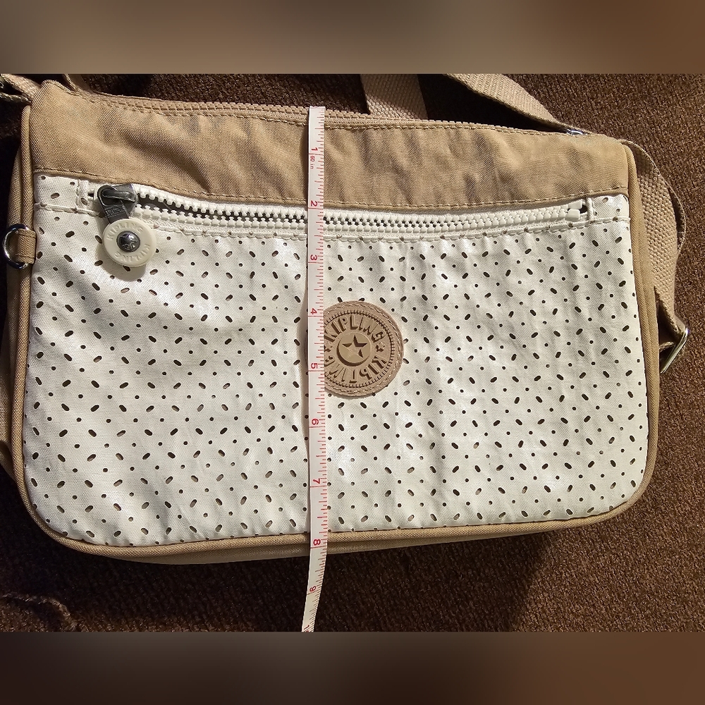 Kipling White and Beige Perforated Crossbody Bag - Picture 3 of 11